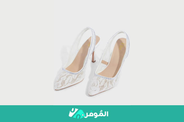  أحذية كعب مريحة من الدانتيل ديامانتي Slingback 