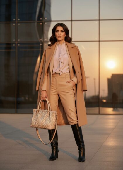 إطلالة أنيقة وكلاسيكية للعمل في الشتاء من فارفتش