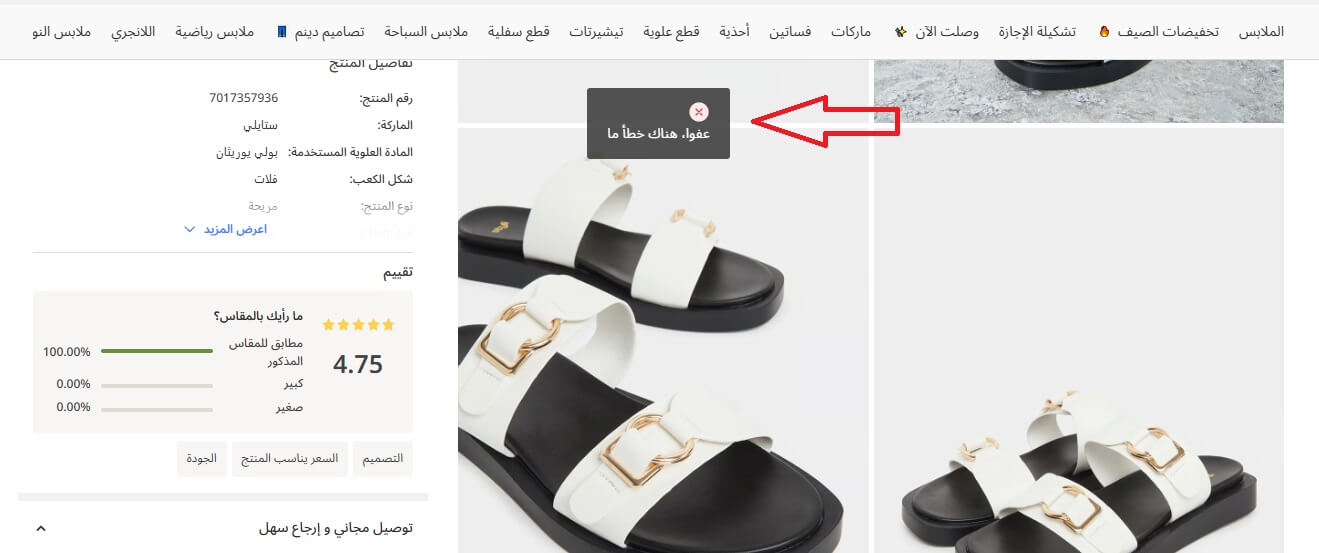 مشكل إضافة منتجات لسلة التسوق