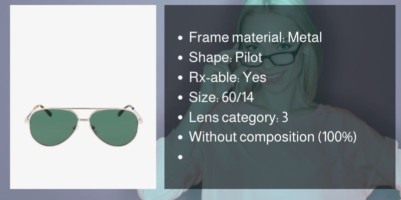 نظارة شمسية للجنسين بتصميم بايلوت Pilot معدنية رفيعة للغاية