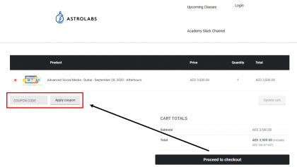 How to use my Astrolabs coupons, Astrolabs promo codes & Astrolabs offers to book online courses