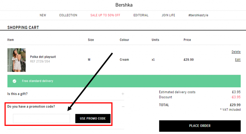 كيف أستخدم كود خصم بيرشكا أو كوبون بيرشكا ضمن كوبونات وعروض بيرشكا عبر الموفر لتسوّق ملابس بيرشكا على موقع بيرشكا Bershka ؟
