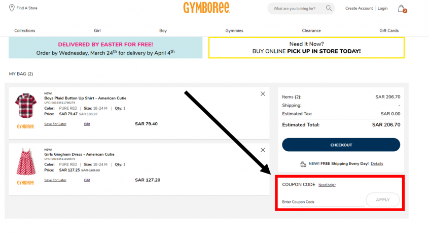 How to use my Gymboree coupons, Gymboree promo codes & Gymboree offers to shop on Gymboree UAE, Gymboree Dubai and more