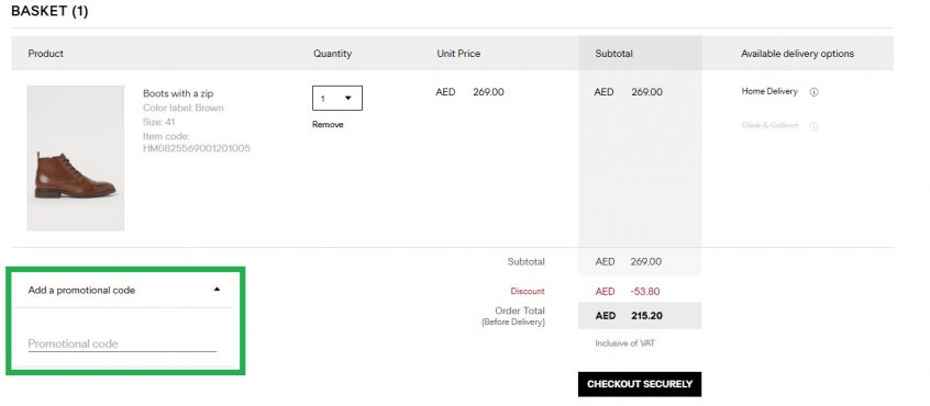 H&m 2025 delivery prices