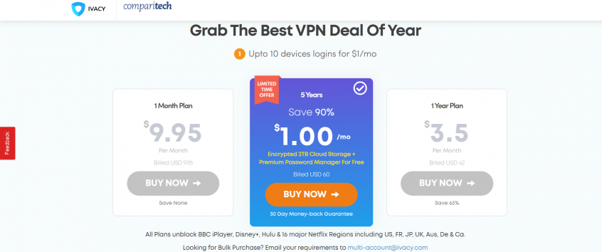 Use the Ivacy VPN discoutn code & deals to save more money 