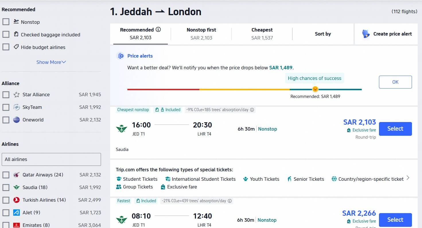 Trip.com International Flight Offers