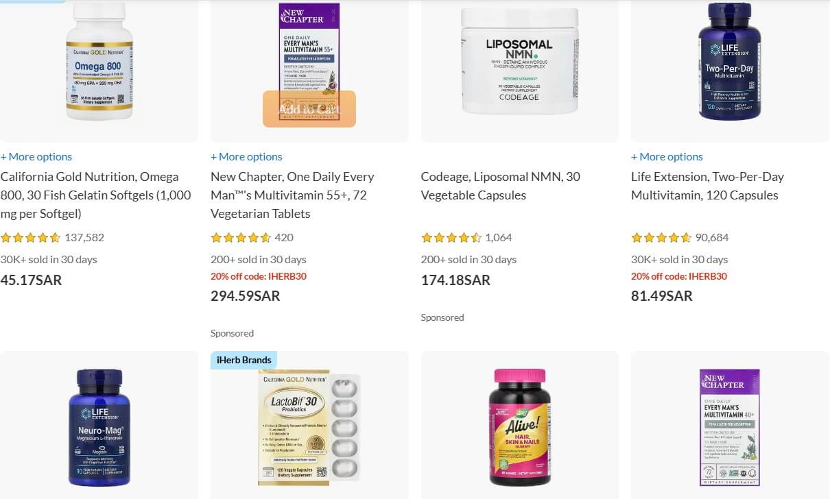 iHerb Vitamins & Supplements Coupon Code