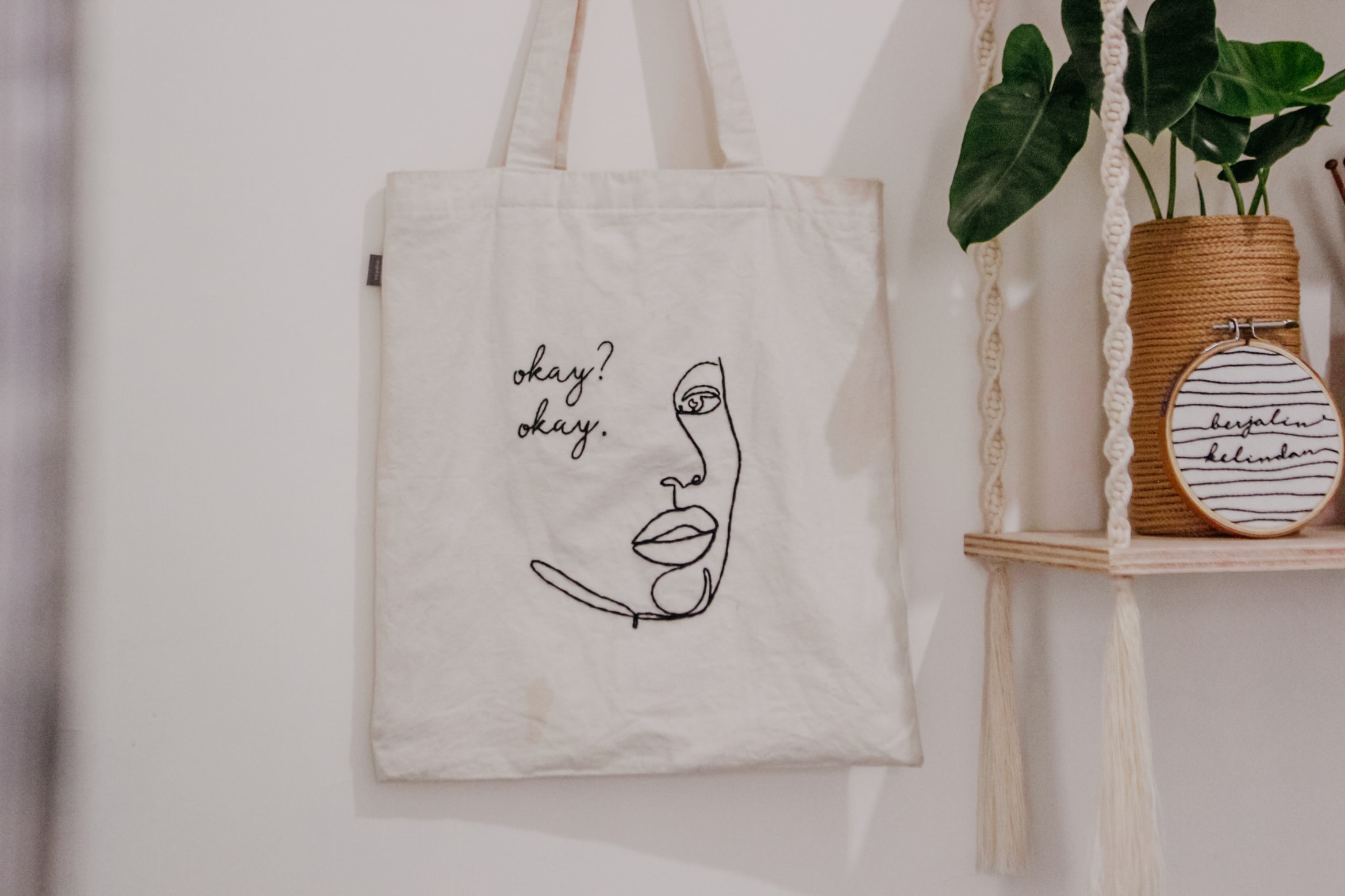 tote bag with woman