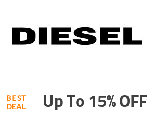 Diesel Deal: Diesel Deals: Up to 15% OFF on Selected Items Off